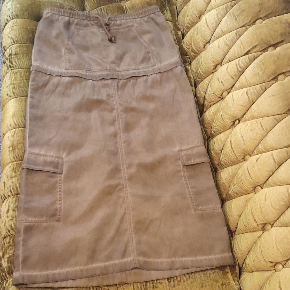 Grunge Brown and Black 2 Toned Women's Cargo Pocket Skirt